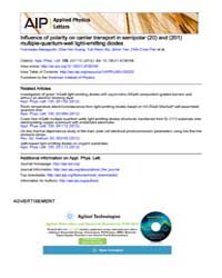 Applied Physics Letters : Influence of p... Volume Issue : June 2012 by Yoshinobu Kawaguchi, Chia-Yen Huang, Yuh-Renn Wu, ...