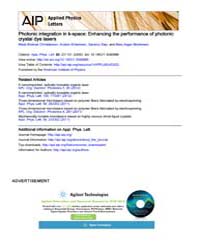 Applied Physics Letters : Photonic integ... Volume Issue : December 2008 by Mads Brøkner Christiansen, Anders Kristensen, Sans...