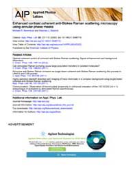 Applied Physics Letters : Enhanced contr... Volume Issue : December 2008 by Michael R. Beversluis and Stephan J. Stranick