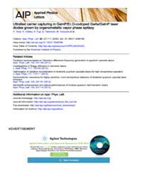Applied Physics Letters : Ultrafast carr... Volume Issue : December 2008 by Y. Terai, K. Hidaka, K. Fujii, S. Takemoto, M. Ton...