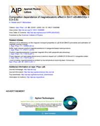 Applied Physics Letters : Composition de... Volume Issue : December 2008 by A. Rebello and R. Mahendiran