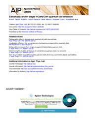Applied Physics Letters : Electrically d... Volume Issue : December 2008 by Anas F. Jarjour, Robert A. Taylor, Rachel A. Olive...