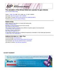 Journal of Mathematical Physics : The ca... Volume Issue : October 2008 by Ji-jun Ao and Achilaltu Wang