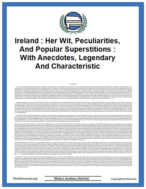 Ireland : Her Wit, Peculiarities, And Po... by 