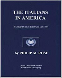 The Italians in America by Rose, Philip M., Philip Marshman