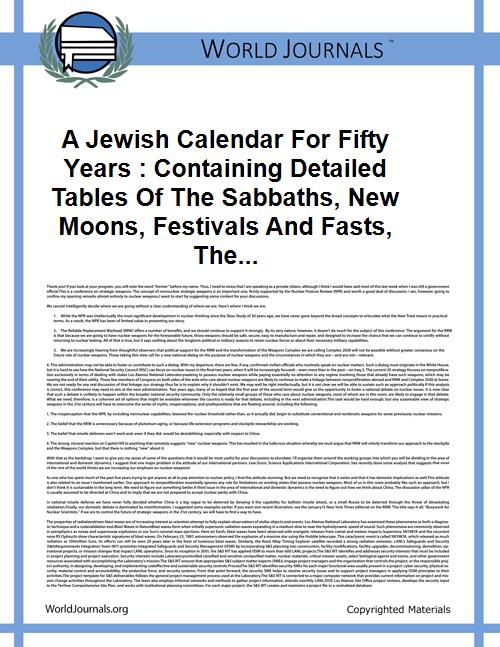 A Jewish Calendar for Fifty Years : Cont... by Lyons, Jacques Judah