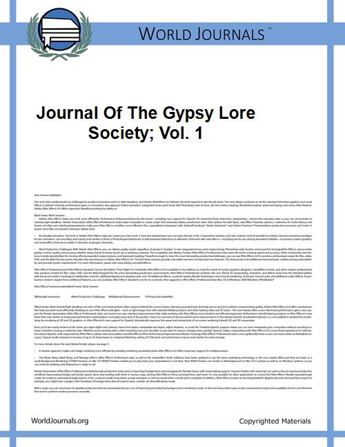 Journal of the Gypsy Lore Society; Vol. ... Volume Vol. 1 by Gypsy Lore Society