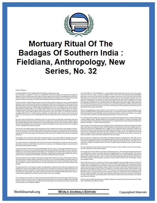 Mortuary Ritual of the Badagas of Southe... Volume Fieldiana, Anthropology, new series, No. 32 by Hockings, Paul
