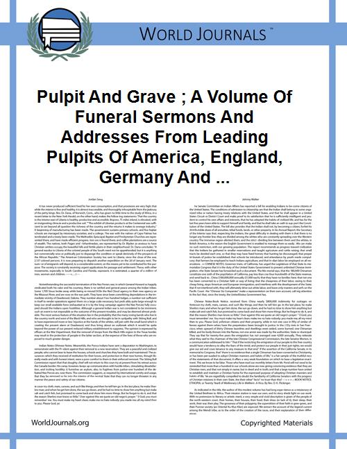 Pulpit and Grave ; A Volume of Funeral S... by Wheeler, Edward Jewitt