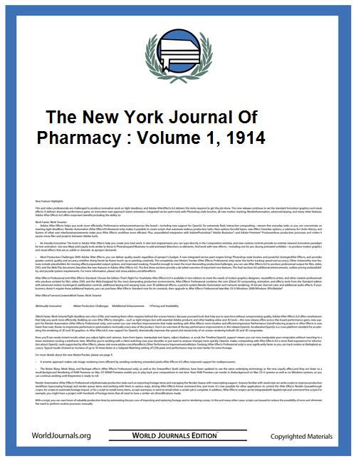 The New York Journal of Pharmacy : Volum... by Columbia University. College of Pharmacy. Alumni A...