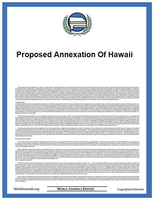 Proposed Annexation of Hawaii by Rixey, John Franklin