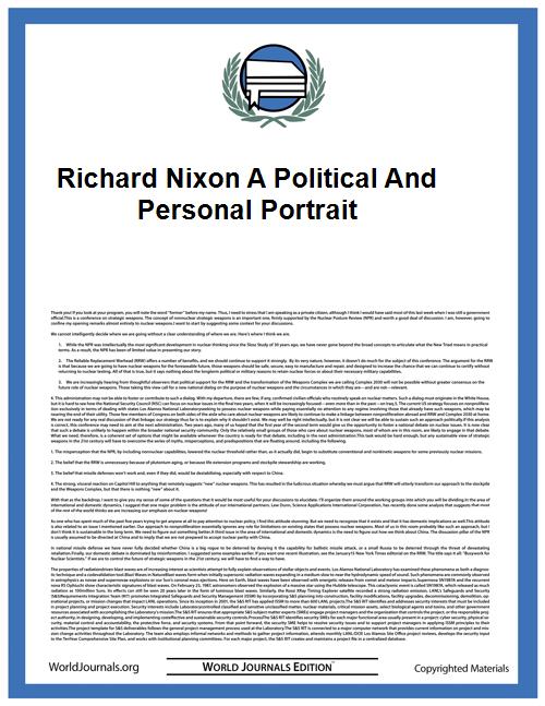 Richard Nixon a Political and Personal P... by Earl Mazo