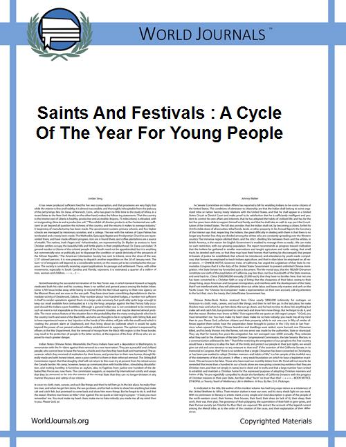 Saints and Festivals : A Cycle of the Ye... by Salome, Mother