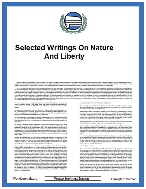 Selected Writings on Nature and Liberty by Thoreau, Henry D.