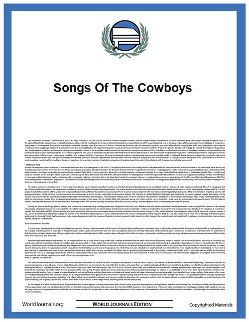 Songs of the Cowboys by Thorp, N. Howard (Nathan Howard)