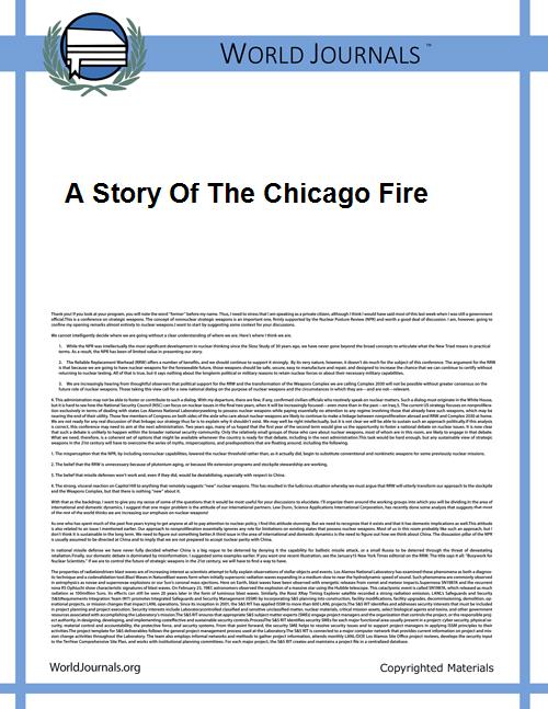 A Story of the Chicago Fire by Swing, David