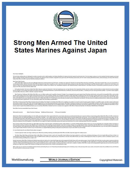 Strong Men Armed the United States Marin... by Robert Leckie