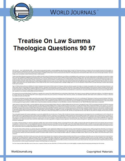 Treatise on Law Summa Theologica Questio... by Thomas Aquinas