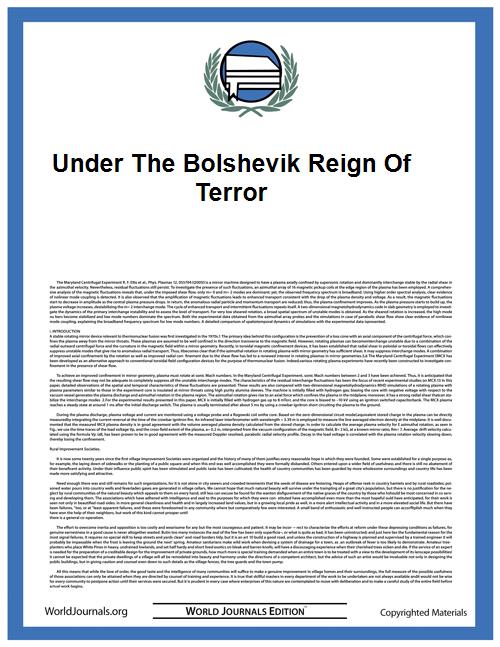 Under the Bolshevik Reign of Terror by Rhoda D. Power