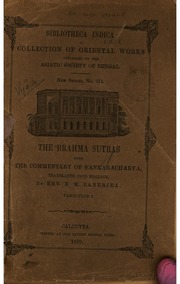 The Brahma Sutras (Of Badarayaa) with th... by Badarayaa, Sakara Acarya