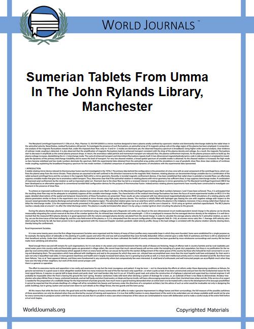 Sumerian Tablets from Umma in the John R... by Bedale, Charles Lees