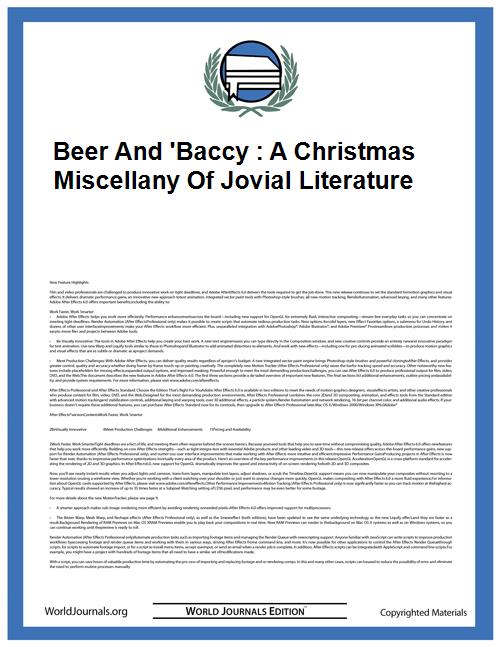 Beer and 'Baccy : A Christmas Miscellany... by Beer
