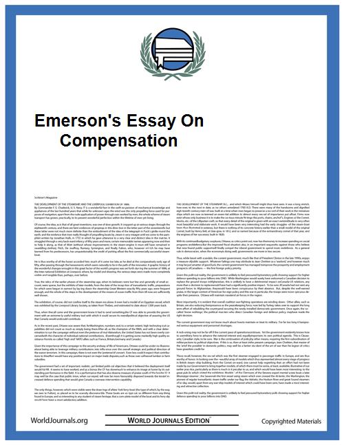 Emerson's Essay on Compensation by Emerson, Ralph Waldo