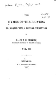 The Hymns of the Rigveda : Volume 3 by Griffith, Ralph Thomas Hotchkin