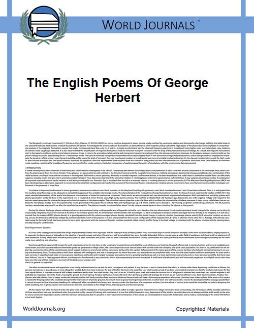 The English Poems of George Herbert by Herbert, George