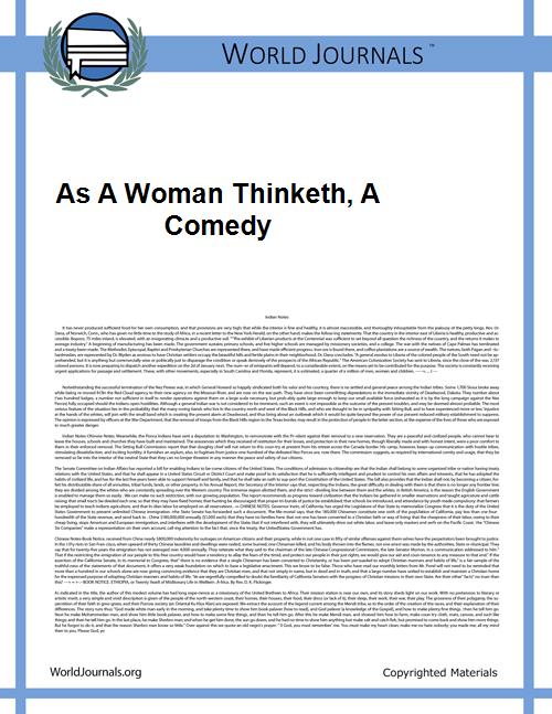 As a Woman Thinketh, A Comedy by Painton, Edith F. A. U.
