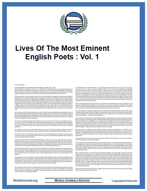 Lives of the Most Eminent English Poets ... Volume Vol. 1 by Samuel Johnson