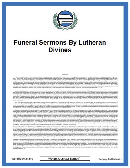 Funeral Sermons by Lutheran Divines by Schuh, L. H. (Lewis Herman), Ed