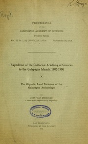 The Gigantic Land Tortoises of the Galap... by Van Denburgh, John