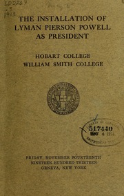The installation of Lyman Pierson Powell... by 