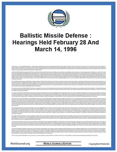 Ballistic Missile Defense : Hearings Hel... by United States. Congress. House. Committee On Natio...