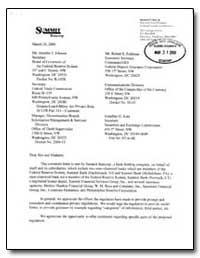 This Comment Letter Is Sent by Summit Ba... by Johnson, Jennifer J.
