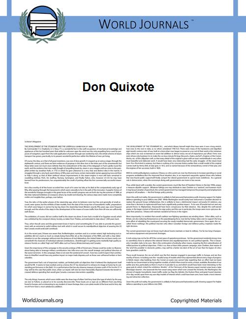 Don Quixote by De Cervantes, Miquel