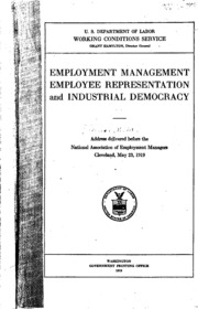 Employment Management, Employee Represen... by William M. Leiserson