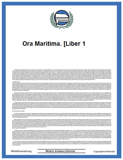 Ora Maritima. [Liber 1 by Avienus, Rufius Festus