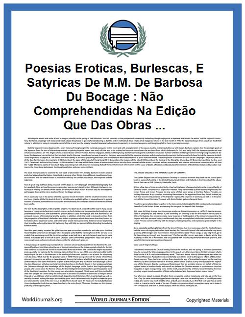 Poesias eroticas, burlescas, e satyricas... by Bocage, Manuel Maria Barbosa du
