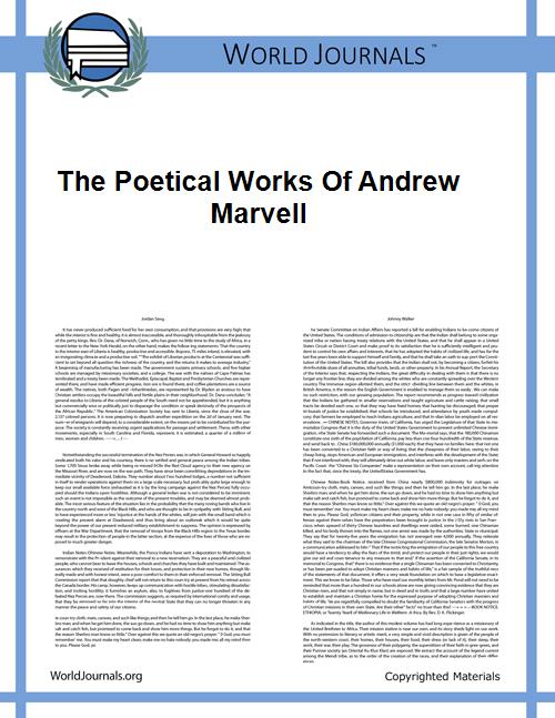 The poetical Works of Andrew Marvell by Marvell, Andrew