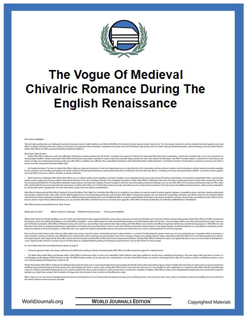 The vogue of medieval chivalric romance ... by Crane, Ronald Salmon