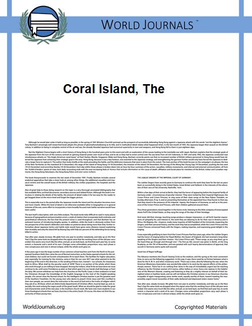 Coral Island, The by Ballantyne, R.M.