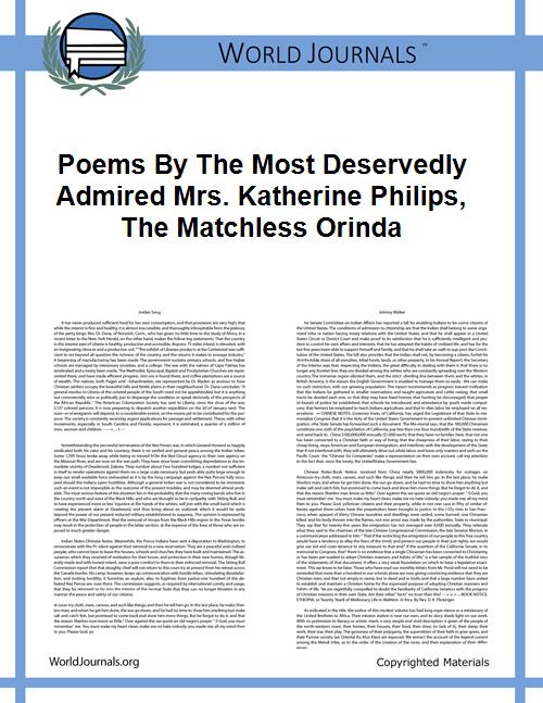 Poems by the Most Deservedly Admired Mrs... by Philips, Katherine