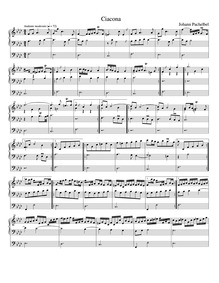 Ciaconas : Complete score (original key) by Pachelbel, Johann