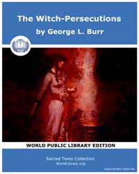 The Witch-Persecutions by Burr, George L.