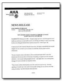 New Report Rejects Hospital Merger Activ... by Mitchell, Alicia