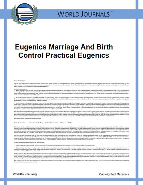 Eugenics Marriage and Birth Control Prac... by William Josephus Robinson