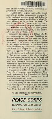 Community Development in the Peace Corps by Peace Corps (U.S.