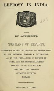 Leprosy in India by Hawaii. Dept. of Foreign Affairs